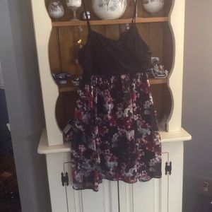 Pink and black floral dress